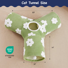 Tempcore Flannel Cat Tunnel folded compact for travel and storage.