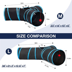 Tempcore indoor cat tunnels with peephole provide visual access and stimulating exploration.