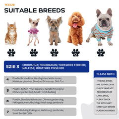 TEOZZO dog boots with reflective straps for safer night walks