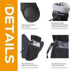 TEOZZO dog shoes with reflective straps for safer night walks.