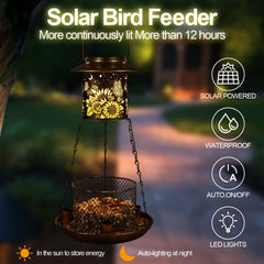 Tepaken Butterfly Solar Bird Feeder hollow pattern lights your garden at night.