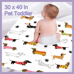 TERSTIN dachshund blanket paw prints design as decorative accent