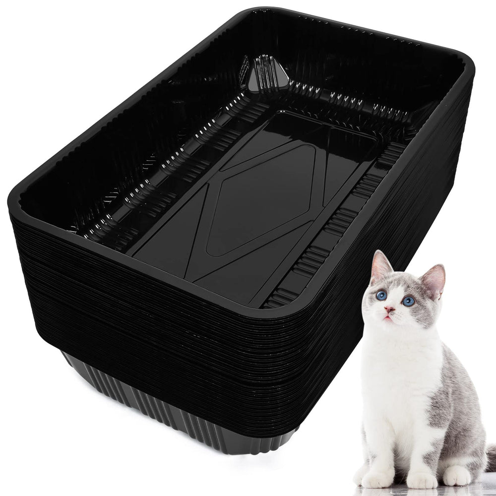 Tessco for you 60-pack disposable litter boxes – pack shot highlights durable, portable trays for travel.