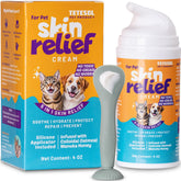 Tetesol Dog Skin Soother bottle shows soothing ointment for dogs' dry skin relief.