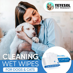 Tetesol Dog Wipes paws after a muddy walk for clean paws.