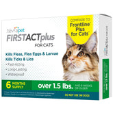 TevraPet FirstAct Plus drops applied at the neck for monthly flea and tick protection.
