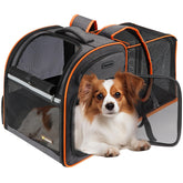 Texsens cat backpack front view for easy travel and pet visibility.