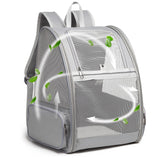 Texsens pet backpack carrier front view with breathable panels for comfortable travel.