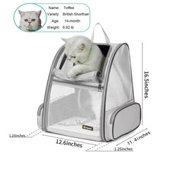 Texsens pet backpack side ventilation view showing airflow during walks.