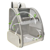 Texsens Pet Backpack ventilated front view shows breathable mesh for a comfy ride during travel.
