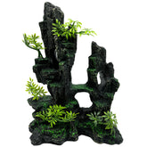 Tfwadmx aquarium mountain view moss tree rock cave showcases a natural waterscape for engaging fish habitats.