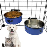 Tfwadmx dog crate bowl with paw-pattern inspires pets to eat during crate time.