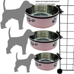Tfwadmx dog crate bowl removable inner stainless—easy cleaning and quick refills.