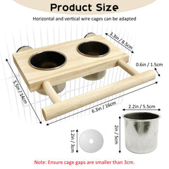 Tfwadmx hanging stainless steel bowls, easy cage-bar installation