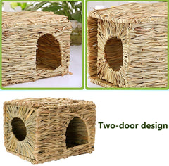 Tfwadmx Rabbit Grass House 2PCS In Cage Fit fits most cages for safe placement.