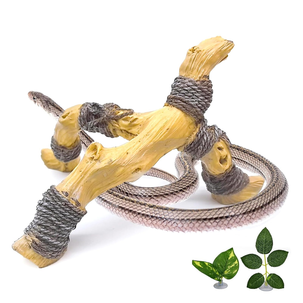 Tfwadmx snake climbing branch shows realistic texture, boosting enrichment and natural climbing behavior.