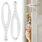 TGIOW Cat Door Latch two-pack seen from side showing pet privacy in action.