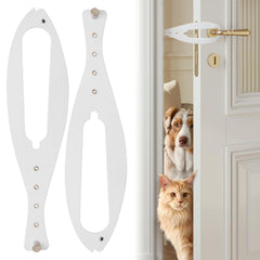 TGIOW Cat Door Latch two-pack seen from side showing pet privacy in action.