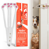 TGIOW cat door latch close-up shows adjustable strap for a snug cat fit