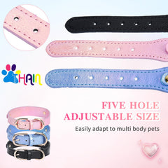 THAIN fashion dog collar heart charm adds playful charm during outings.