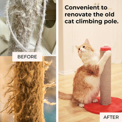 THAMIAO hemp rope wraps furniture legs to protect surfaces and deter claws.