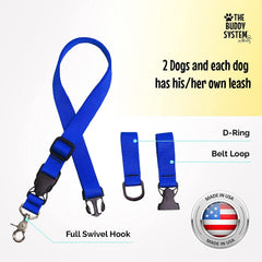The Buddy System dog leash conversion hand-held view for tangle-free walking