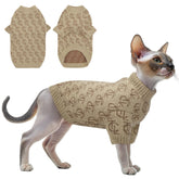 The Cat Ladies monogram cat sweater front view highlights warm, snug fit