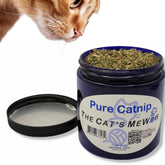 The Cat's MeWow pure catnip jar close-up highlighting peak potency for playful bursts