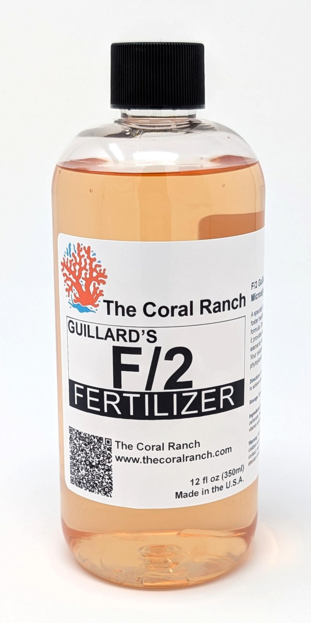 The Coral Ranch Guillard's F2 formula bottle for reef-tank phytoplankton enrichment