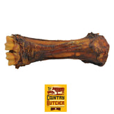 The Country Butcher beef shank dog bones pack front provides a long-lasting chew for aggressive chewers.