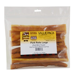 THE COUNTRY BUTCHER pork roll chew close-up highlights natural ingredients for a grain-free treat.