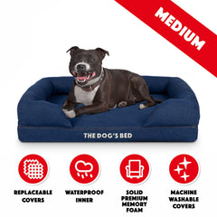 The Dog's Bed easy-clean cover simplifies maintenance after shedding or accidents.