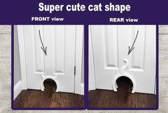 The Kitty Pass pet door through a closed door enables discreet access to a hidden litter area.