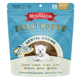 The Missing Link Smartmouth dental chew bottle front showing a daily dental care treat