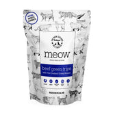 The New Zealand Natural Pet Food Co Meow freeze-dried beef-tripe cat treats for gut health support.