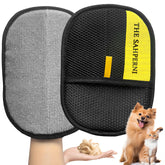 THE SAHPERNI Pet Hair Removal Glove packaging highlights reusable design for quick fur cleanup