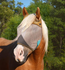 Sunny Zebra Standard Fly Mask blocks 70% UV for horses, keeping eyes protected