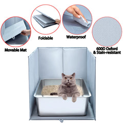 THINMUHAND cat litter enclosure privacy wall creates a contained, quiet bathroom space.