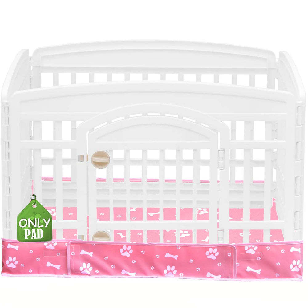 THINMUHAND dog playpen bottom pad in pink fits 36-inch pens for leak control.