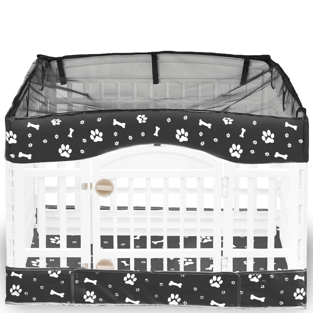 THINMUHAND dog playpen cover 36in front view with secure hoop-and-loop fit for easy setup