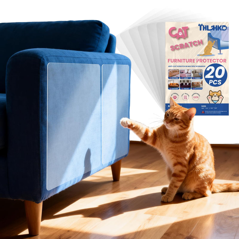 THLHKD 20Pcs cat scratch protector set shields furniture from claws while remaining nearly invisible