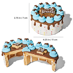 Thoughtfully Pets blue dog birthday mini cake hollow interior — perfect for portioning for various sizes.