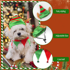 Threetols dog Christmas costume collar close-up shows secure closure for comfortable wear
