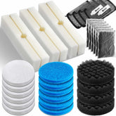 Threlaco 34-pcs aquarium media kit pads closeup promotes crystal-clear water through mechanical filtration.