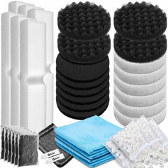 Threlaco 38pcs kit assembled for Fluval FX4/FX5/FX6 with compatible media for reliable filtration