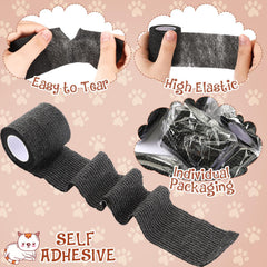 Threlaco cat bandage wrap no chew helps protect injuries on pets.
