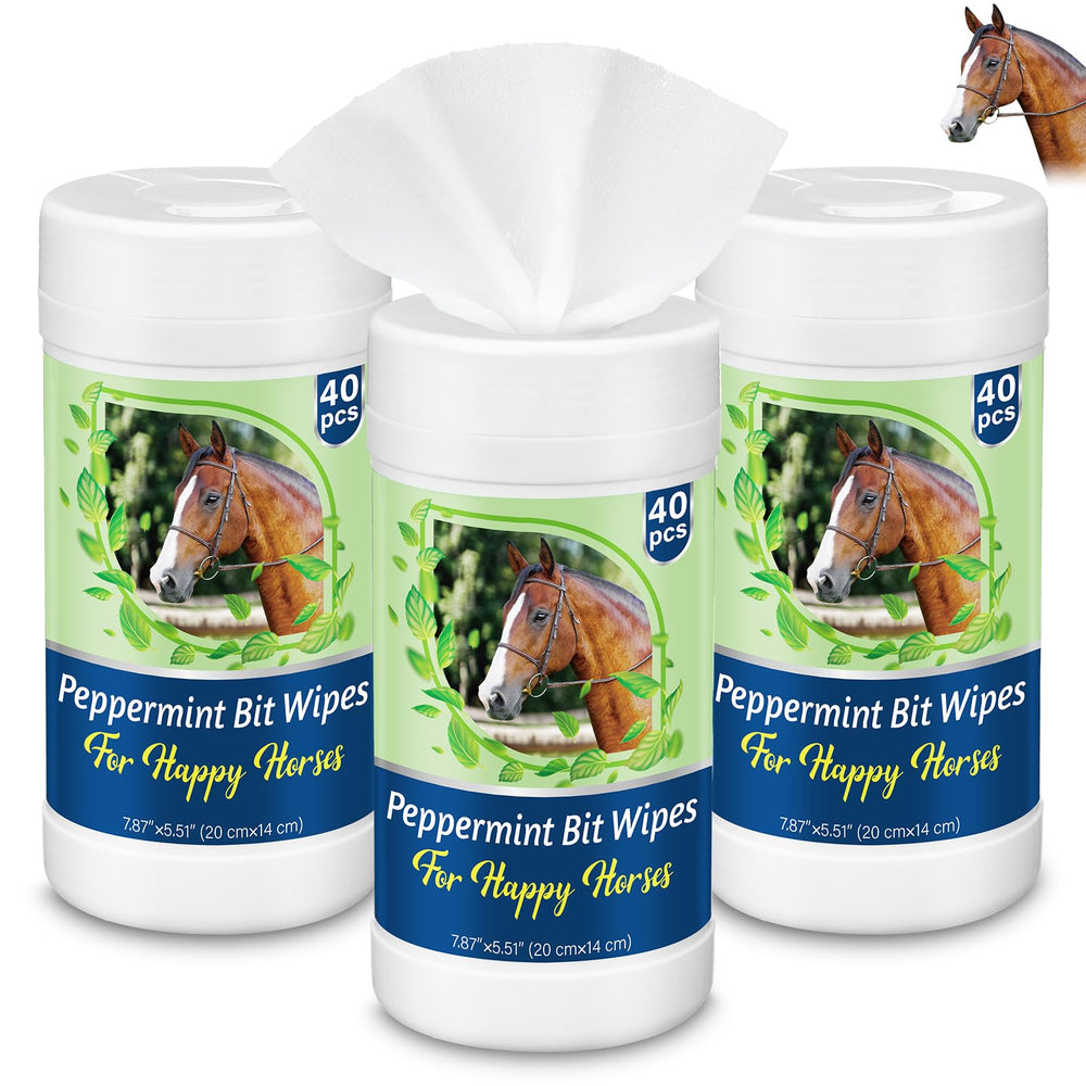 Threlaco horse bit wipes 3-pack ready for on-the-go bridle cleaning