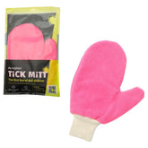TiCK MiTT pink glove tick-removal close-up for gentle extraction on humans and pets.