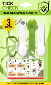 TickCheck tick remover spoon 3-pack held in hand for easy embedded tick removal.