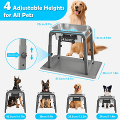 Tidant adjustable-height stand shows 12-17 inch range for comfortable drinking.